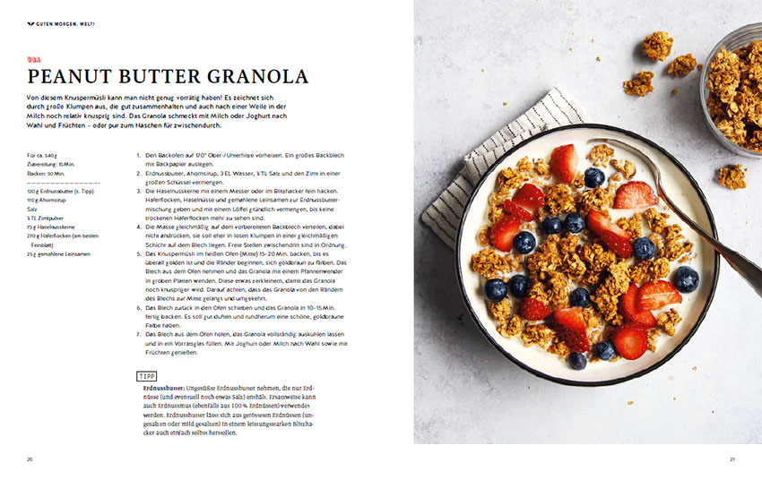 Kochbuchseite Granola