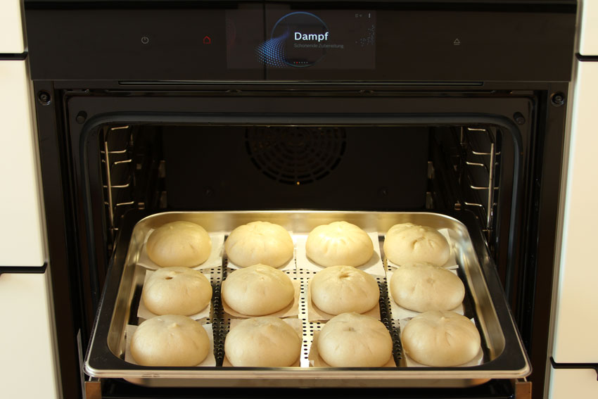 Baozi in Dampfbackofen