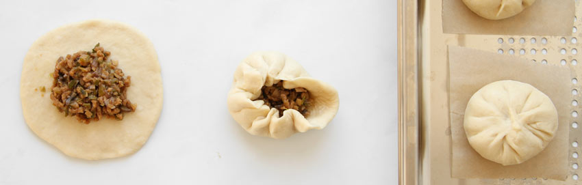 Baozi Teigtasche falten