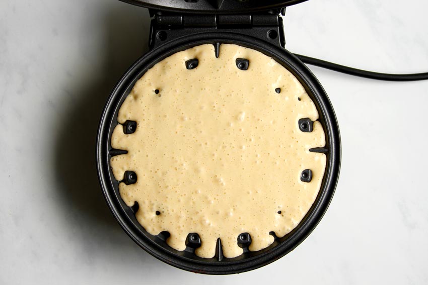 Teig in Waffeleisen