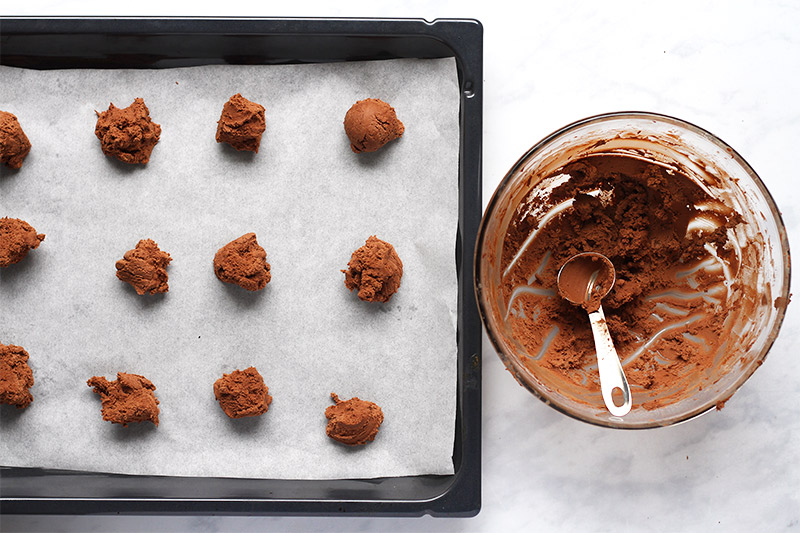 Brownie Kekse Teigkugeln