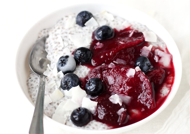 Chiapudding mit Zwetschken Rezept