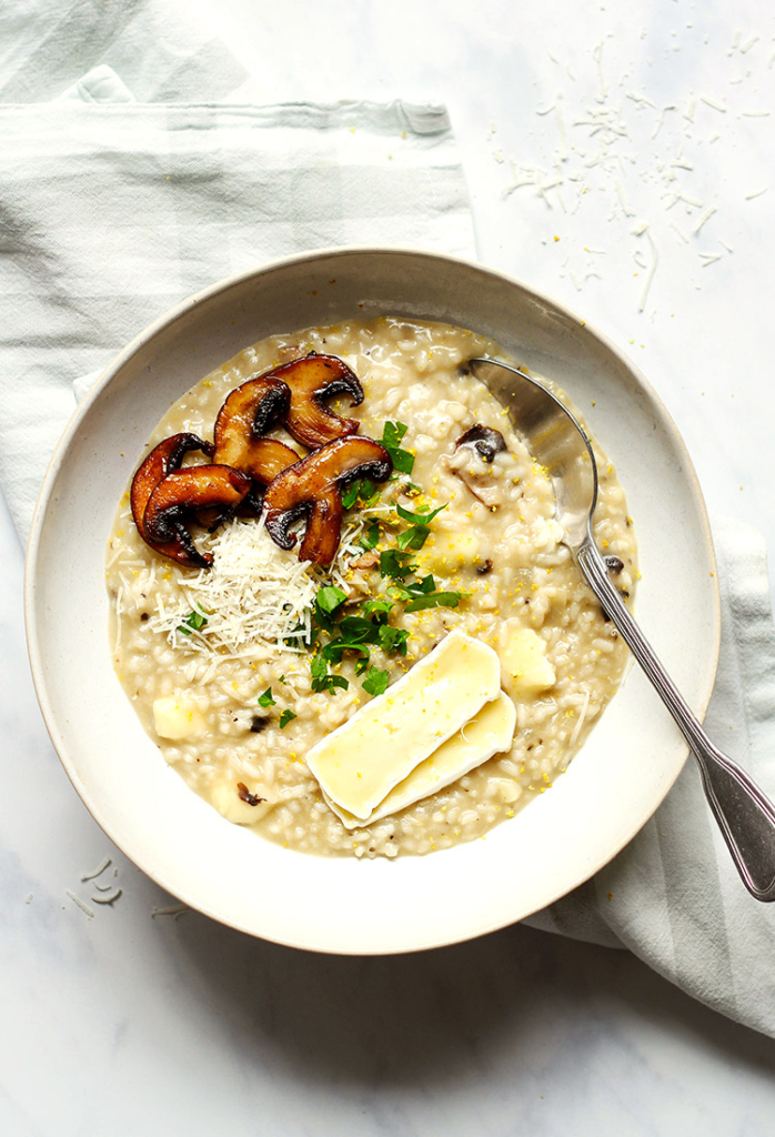 Einfaches Champignon Risotto mit Brie