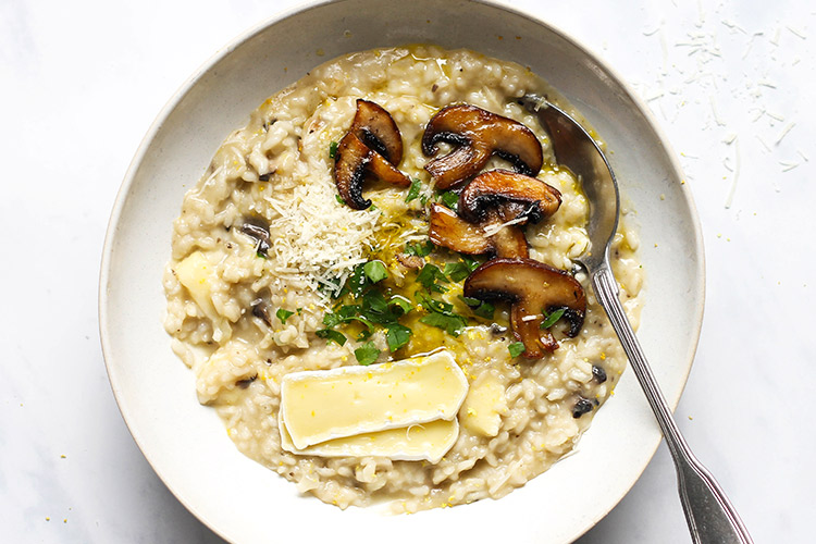 Einfaches Champignon Risotto mit Brie Rezept