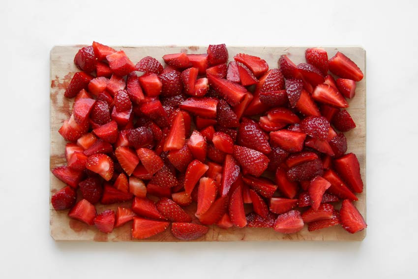 Geschnittene Erdbeeren