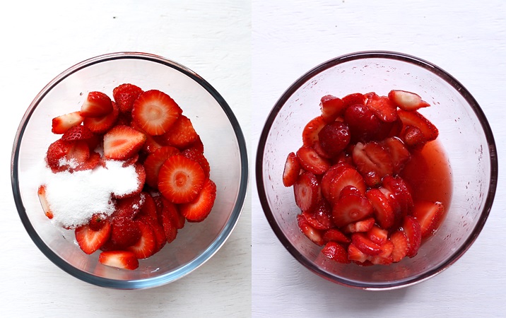 Erdbeeren mazerieren für Strawberry Shortcakes