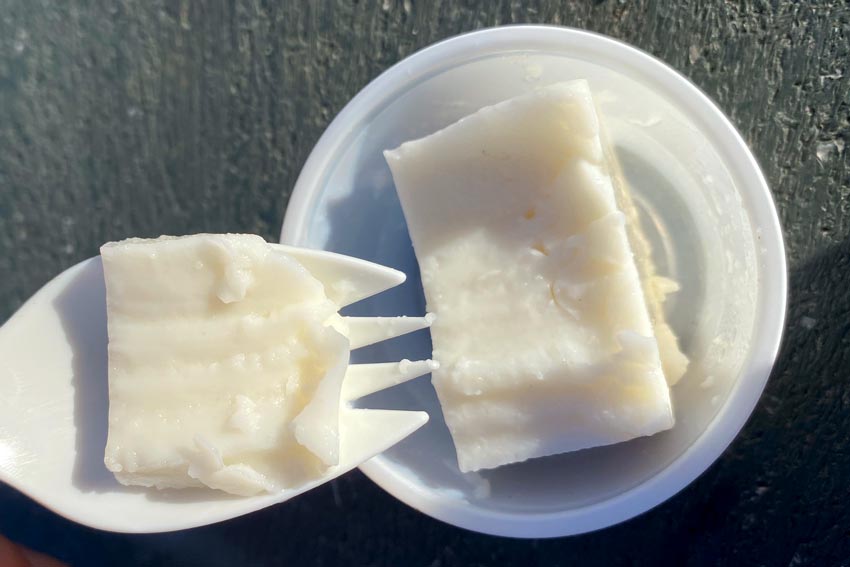 Kokospudding Würfel