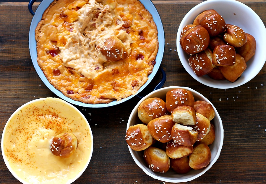 Käse Dips mit Pretzel Bites - Schritt für Schritt Rezept