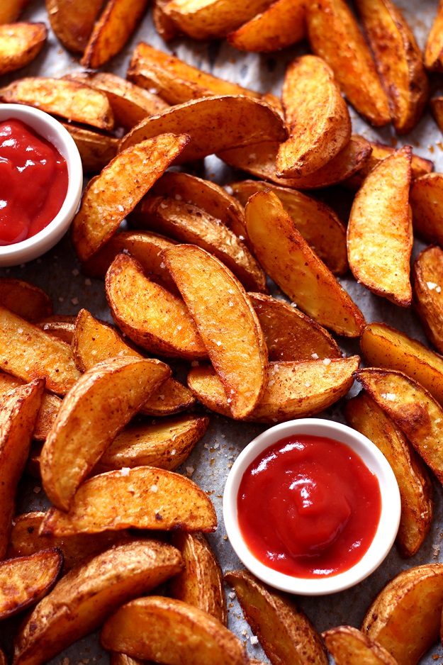 Knusprige Potato Wedges im Ofen gebacken Rezept