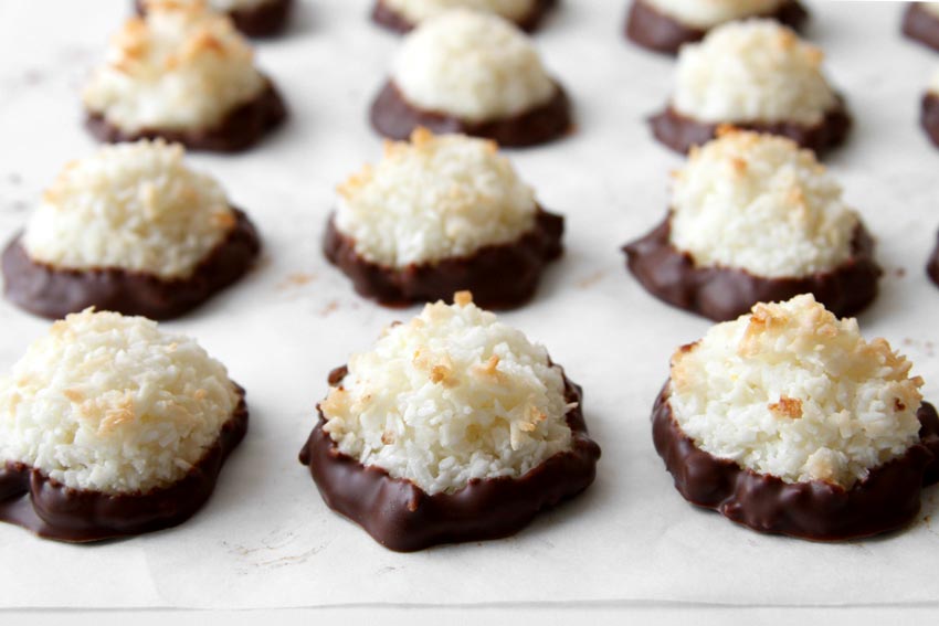 Kokosmakronen mit Schokoboden