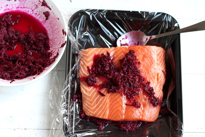 Lachs beizen rote Rüben Rezept