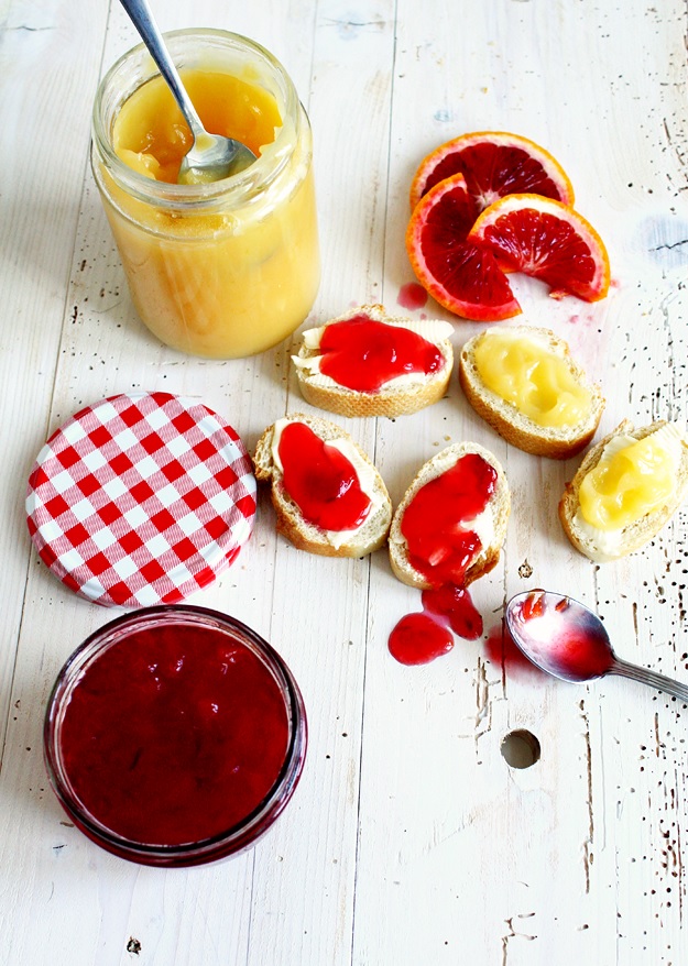 Lemon Curd und Blutorangen-Marmelade