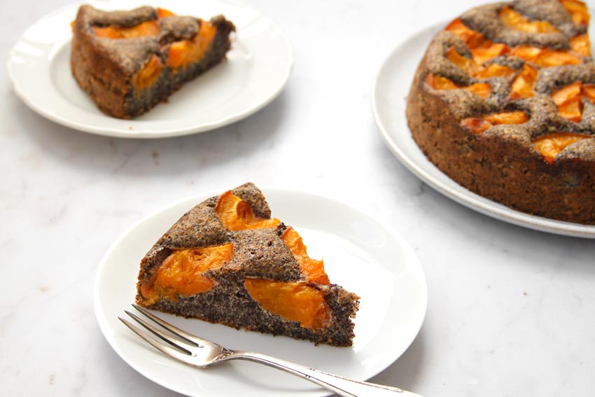 Mohnkuchen mit Marillen