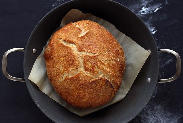 No knead Brot im Topf backen