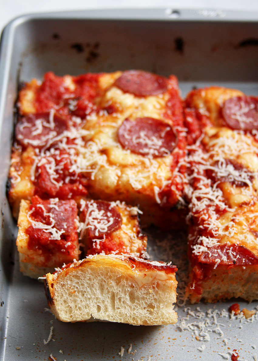 Pizzastücke in Form