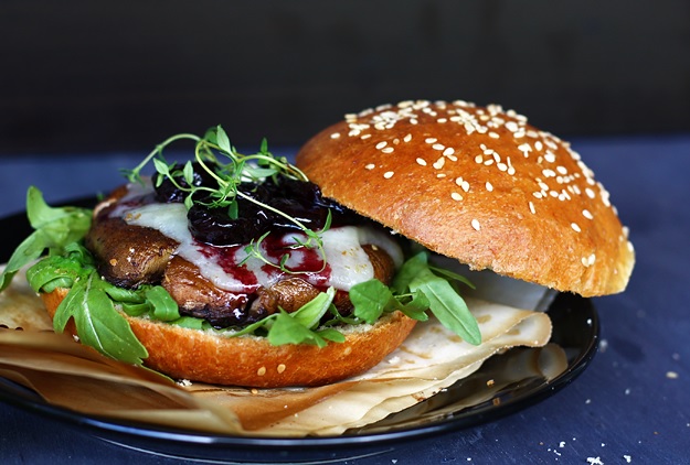 Portobello Burger mit Brioche Brötchen