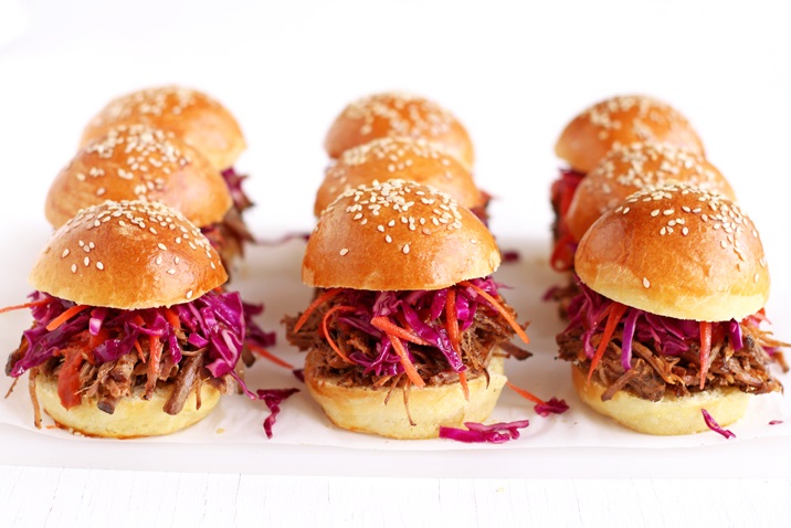 Pulled Pork Silders mit Coleslaw Rezept