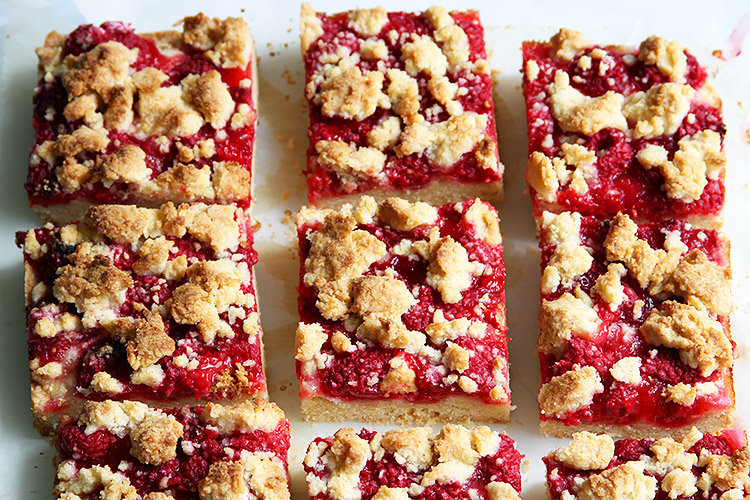 Himbeer Streuselkuchen Stücke