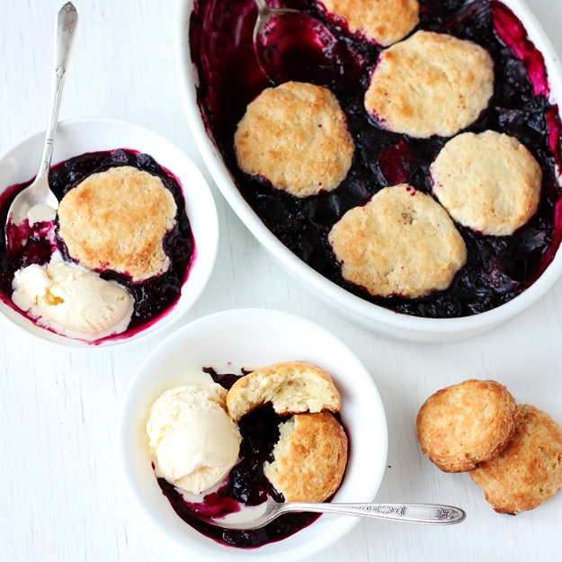 Blueberry-Plum Cobbler