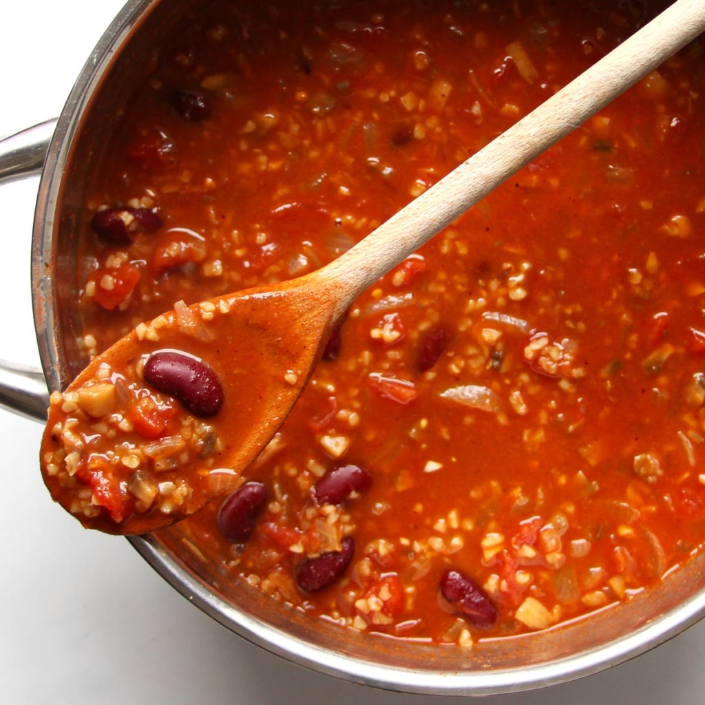 Bulgur Chili in Kochtopf