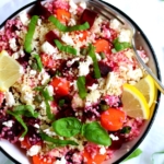 Couscous Salat mit roten Rüben und Karotten