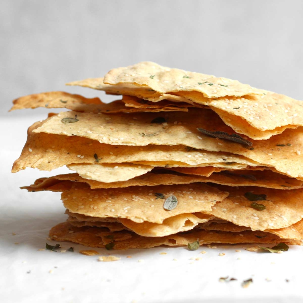 Sauerteig Cracker mit Kräutern