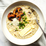 Einfaches Champignon Risotto mit Brie