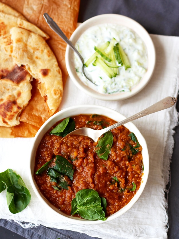 Schnelles Indisches Dal mit Gurken Raita Rezept