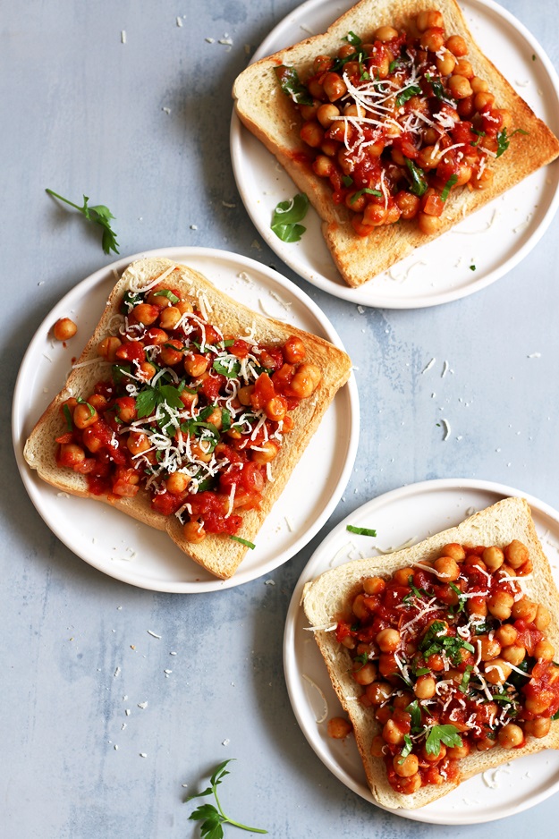 Tomaten Kichererbsen Toast Rezept