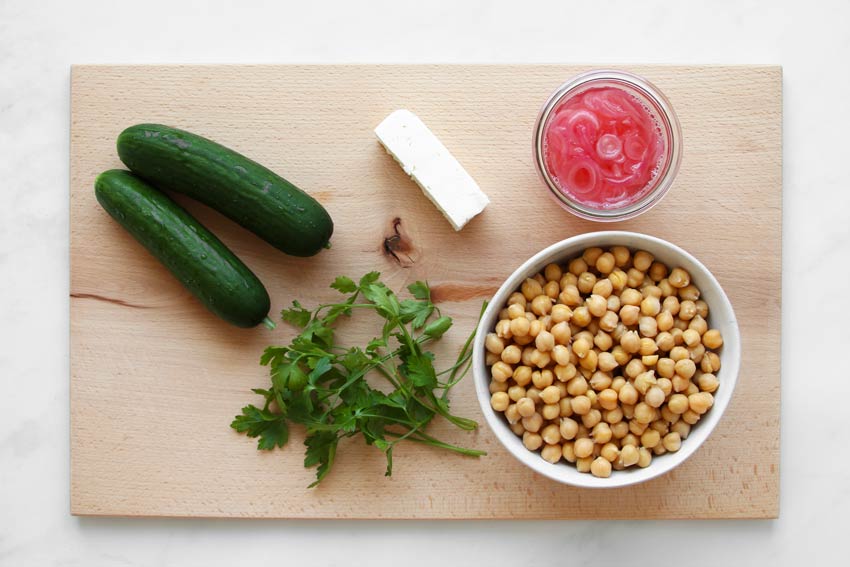Zutaten Kichererbsen Gurken Salat