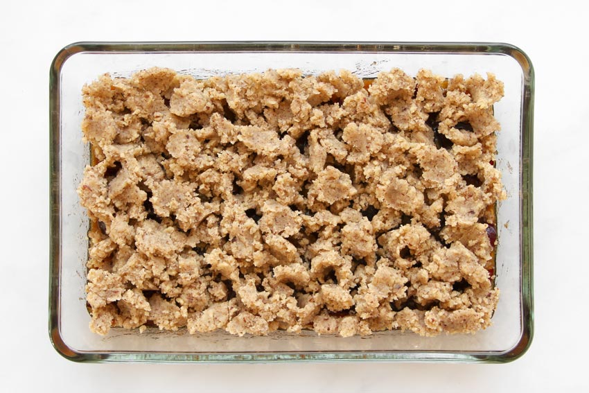 Crumble vor Backen